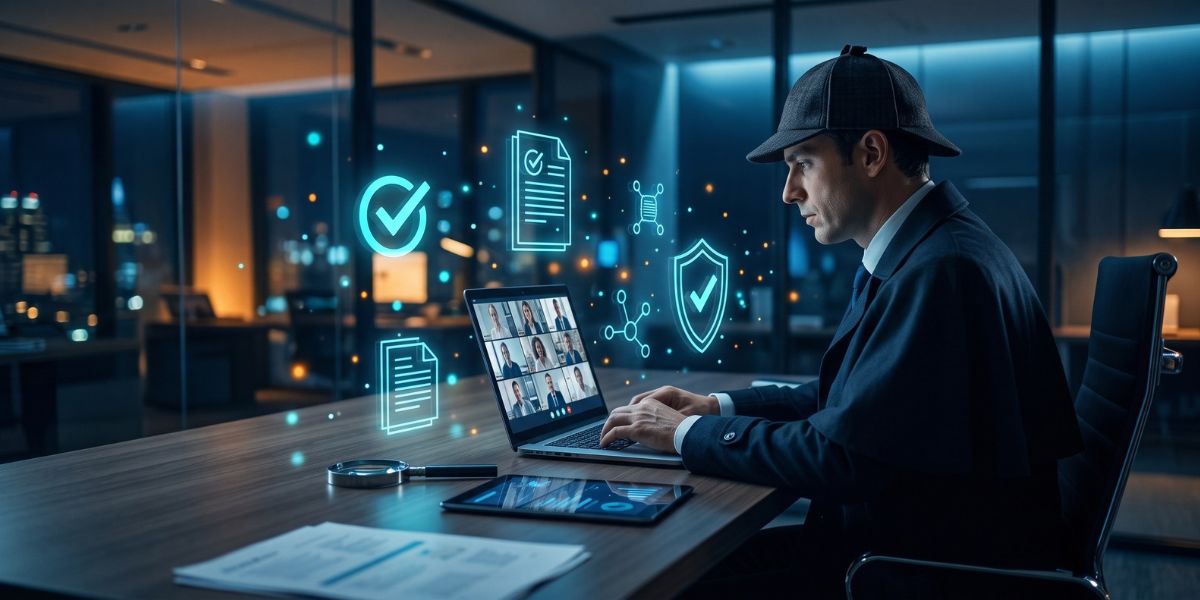 Auditor revisando evidencias en una auditoría remota por videollamada